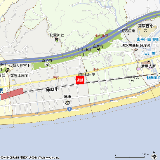 蒲原支店付近の地図